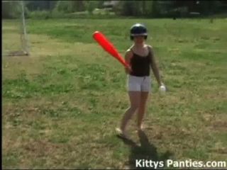 Petite 18yo Teen Kitty Playing Soft Ball
