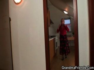 Two Repairmen Fuck Busty Grandma From Both Ends