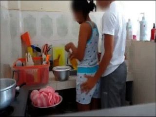 Real Brother Foreplay With Stepsister At Kitchen