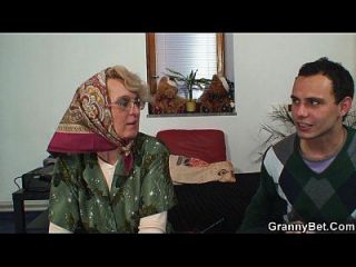Old Women Gets Her Bald Pussy Slammed