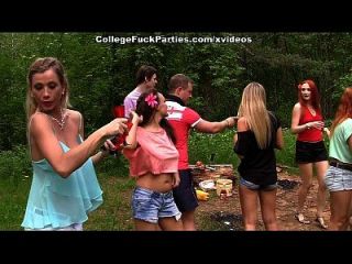 Filthy College Sluts Turn An Outdoor Party Into Wild Fuck Fest Scene 1