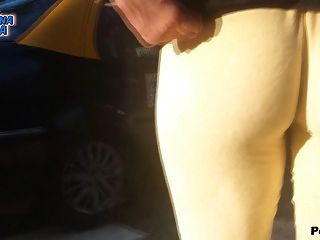 Latin Teen In Tight Yellow Pants Showing Ass And Cameltoe