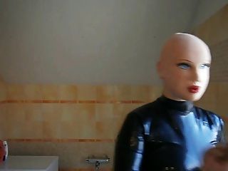 Masked Latex Doll With Blond Wig