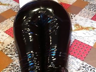 Squeezingmy  Ass In Shiny Vinyl Pants