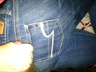 Woman Jerking Off Man On Her Jeans
