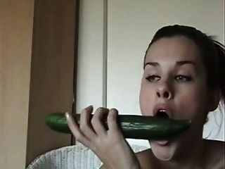 Cucumber Orgasm On Cam