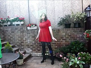Alison In Her Red Dress And Pantyhose - More Spunk
