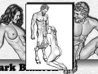 Erotic Drawings Of Marc Blanton - Nymphs And Satyr 2