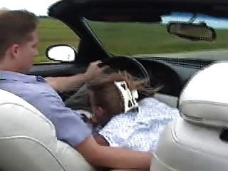 Gwen Sucks Her Man In The Car!
