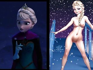 Sekushilover - Disney Elsa Vs Naked Elsa
