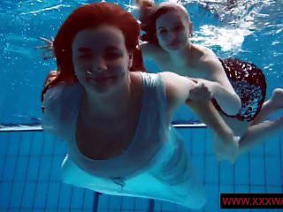 Big Titted Hairy And Tattoed Teens In The Pool
