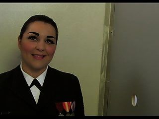 Navy Girl Morena Gets Double Facial At Gloryhole